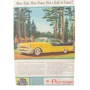 Vintage 1955 Pontiac 570 Catalina Built in Future Ad Advertisement